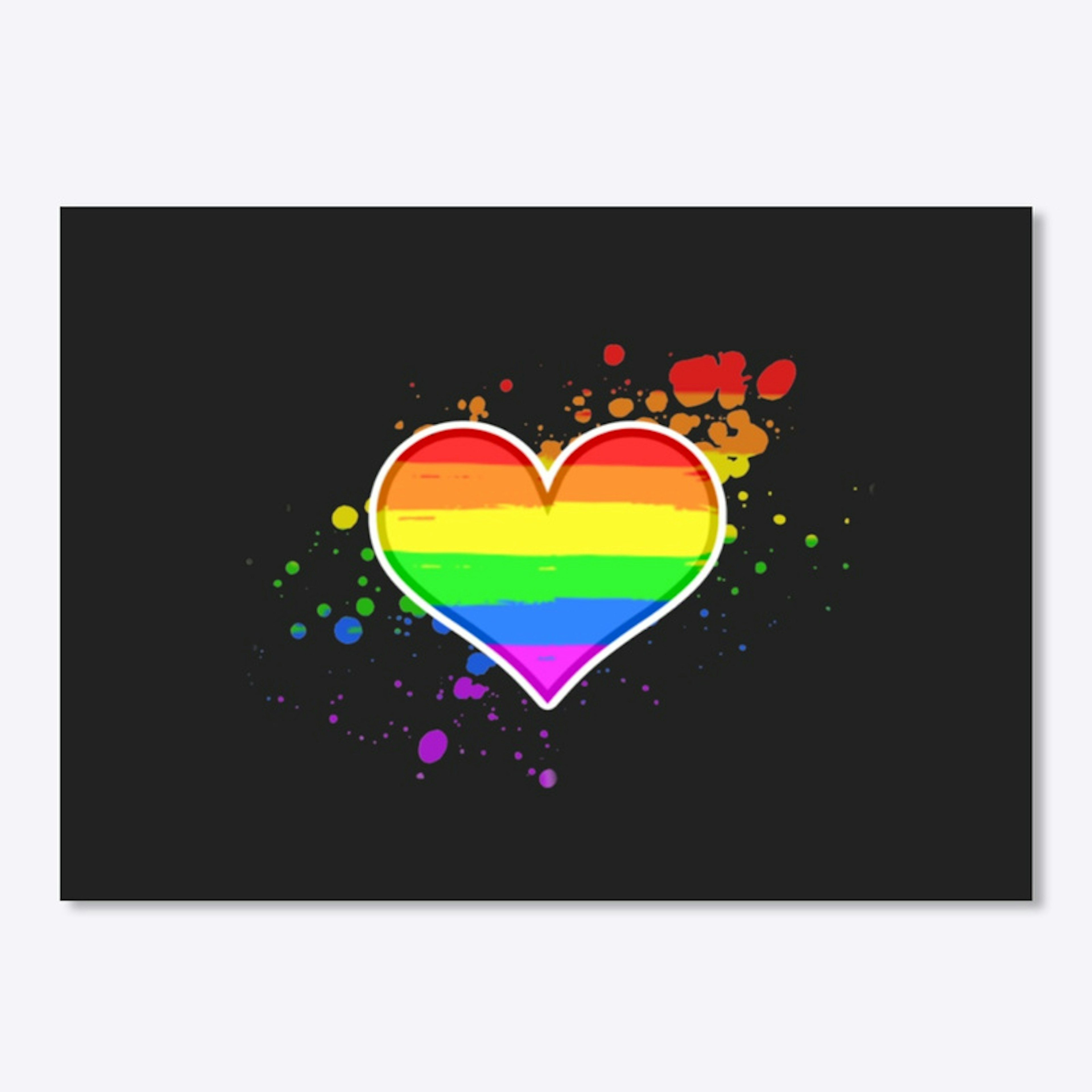 Gay Pride Splattered Heart